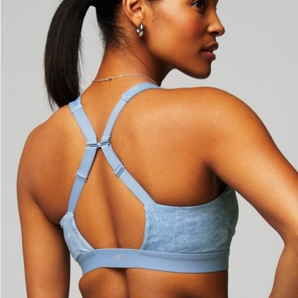 Fabletics ALL DAY EVERY DAY LOW IMPACT BRASOFT BLUE STONE MARBLE - Picture 1 of 9